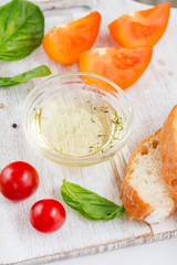 preparation of the famous Italian Caprese salad