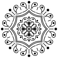 Ethnic Mandala Ornament. Arabic, Pakistan, Moroccan, Turkish, Indian, Spain motifs