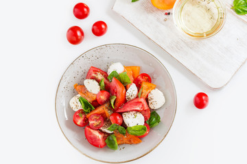 preparation of the famous Italian Caprese salad