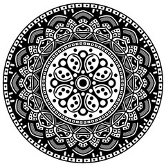 Ethnic Mandala Ornament. Arabic, Pakistan, Moroccan, Turkish, Indian, Spain motifs