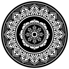 Ethnic Mandala Ornament. Arabic, Pakistan, Moroccan, Turkish, Indian, Spain motifs