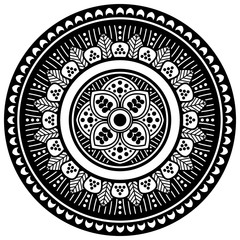 Ethnic Mandala Ornament. Arabic, Pakistan, Moroccan, Turkish, Indian, Spain motifs