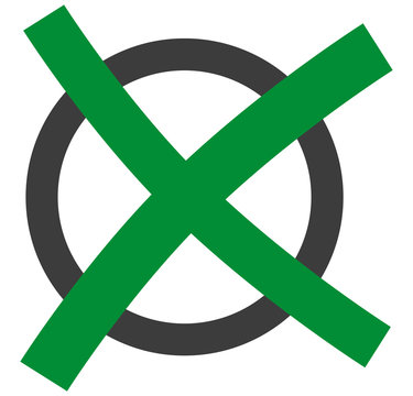 Kreis mit einem grünen Kreuz