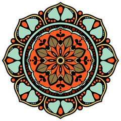 Mandala decorative ornament. Can be used for greeting card, phone case print, etc. Hand drawn background