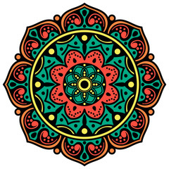 Mandala decorative ornament. Can be used for greeting card, phone case print, etc. Hand drawn background