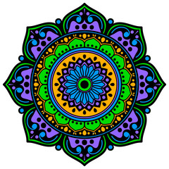 Mandala decorative ornament. Can be used for greeting card, phone case print, etc. Hand drawn background