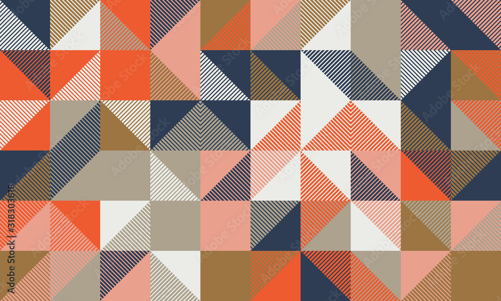 Wall mural triangle abstract vector pattern design