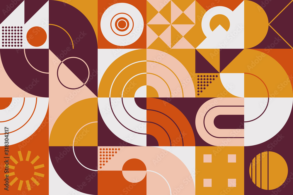 Poster mid-century abstract vector pattern design