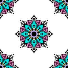 Mandala seamless pattern. Islam, Arabic, Pakistan, Moroccan, Turkish, Indian, Spain motifs