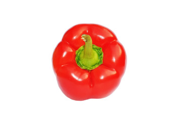 Red sweet paprika pepper isolated on white for design packaging