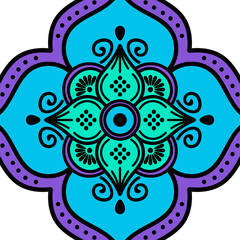 Ethnic Mandala Ornament. Arabic, Pakistan, Moroccan, Turkish, Indian, Spain motifs