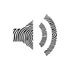 Fingerprint volume high icon. Isolated thumbprint and fingerprint volume high icon line style. Premium quality vector symbol drawing concept for your logo web mobile app UI design