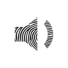 Fingerprint volume low icon. Isolated thumbprint and fingerprint volume low icon line style. Premium quality vector symbol drawing concept for your logo web mobile app UI design