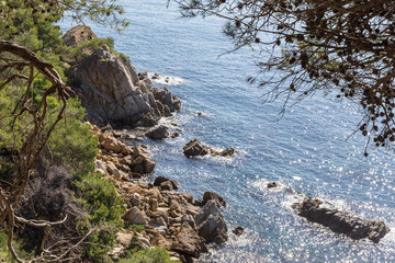 Obraz na płótnie Canvas Rocky coast of the Costa Brava on a sunny summer day