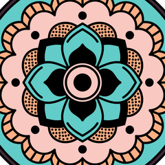 Ethnic Mandala Ornament. Arabic, Pakistan, Moroccan, Turkish, Indian, Spain motifs