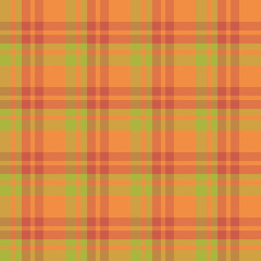 Seamless pattern in creative orange, green and red colors for plaid, fabric, textile, clothes, tablecloth and other things. Vector image.
