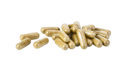 Herbal Capsules on white background