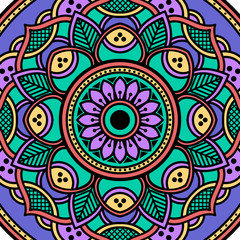 Ethnic Mandala Ornament. Arabic, Pakistan, Moroccan, Turkish, Indian, Spain motifs