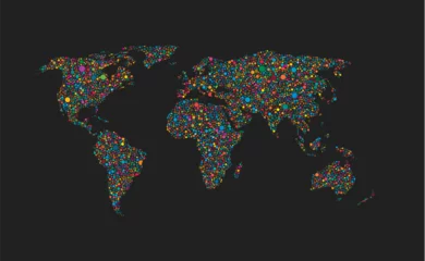Rolgordijnen World map vector template, worldwide info graphic © corben_dallas