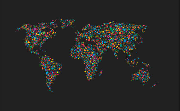 Fototapeta World map vector template, worldwide info graphic
