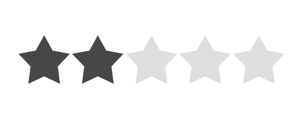 Star rating vector isolated. Black star shape. Quality of service