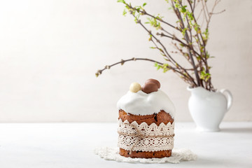 Easter composition with Easter cake