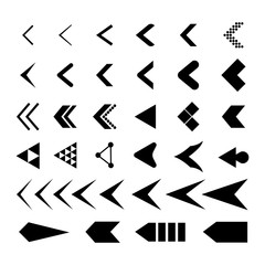 Vector illustration of black arrow icons.
