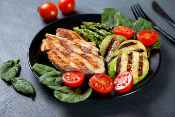 grilled chicken with vegetables