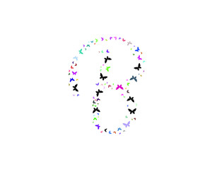 Initial Letter B Butterfly pattern awesome beauty logo