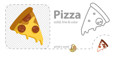 pizza flat, solid, line icon