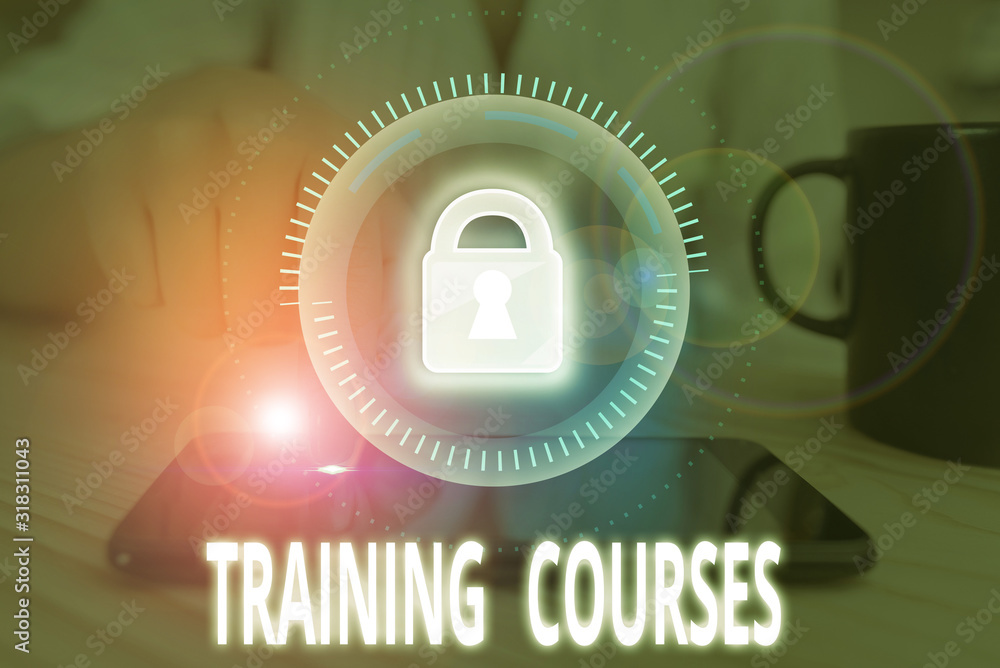 Aufkleber conceptual hand writing showing training courses. concept meaning lessons to teach the skills and kn