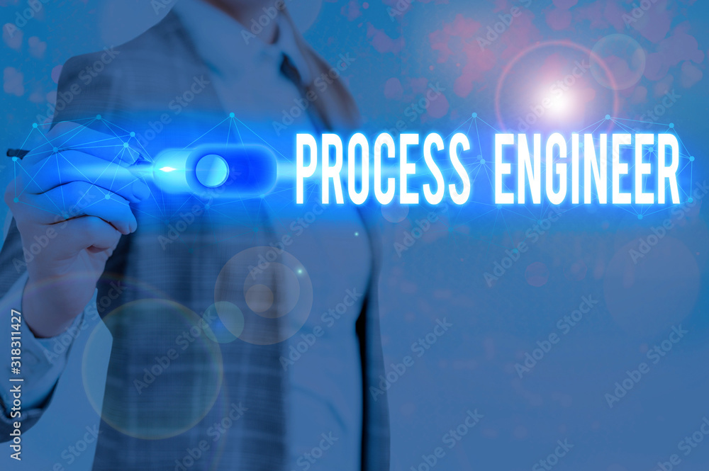 Poster handwriting text writing process engineer. conceptual photo responsible for developing new industria