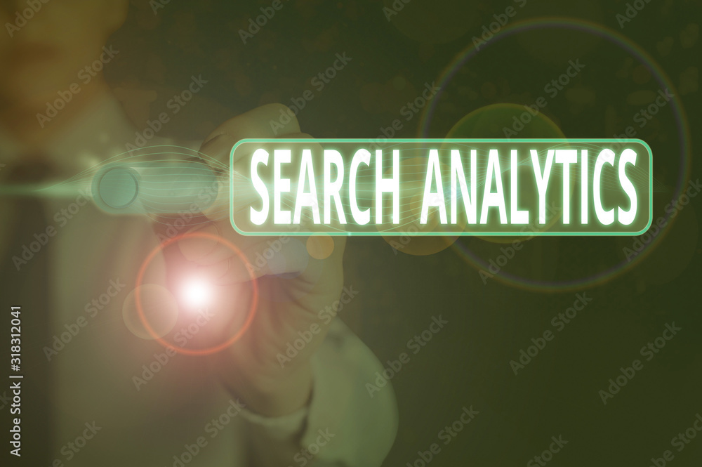 Poster writing note showing search analytics. business concept for investigate particular interactions amon