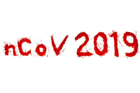 A text "nCoV 2019" on the white background. New coronavirus nCoV 2019. Chinese coronavirus. 