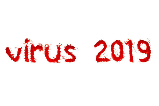 A text "virus 2019" on the white background. New coronavirus nCoV 2019. Chinese coronavirus. 