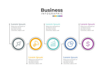 Vector illustration Infographic design template with icons and 5 options or steps. Can be used for process, presentations, layout, banner,info graph.