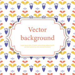 Abstract floral background illustration with place for text. Ornament print