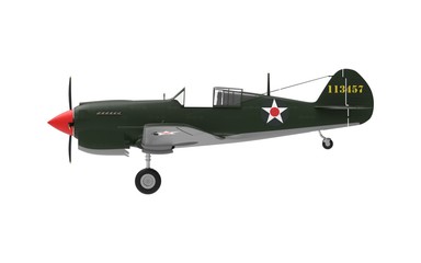 3D rendering of a world war two airplane isolated on white background.