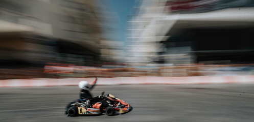 racing car on the road