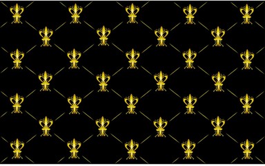 Pattern, golden fleur-de-lis on a black background. Suitable for gift wrapping template. © Наталья Гришина