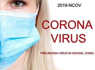 Close up on woman's face wearing dust mask