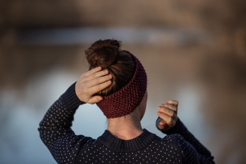 The Glance to the distance, Woman from behind at a river