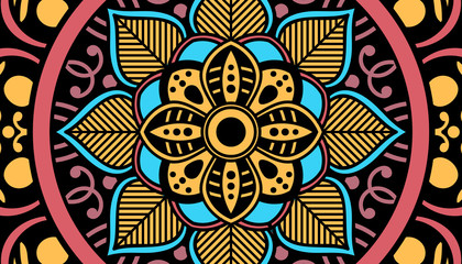 Ethnic Mandala Ornament. Arabic, Pakistan, Moroccan, Turkish, Indian, Spain motifs