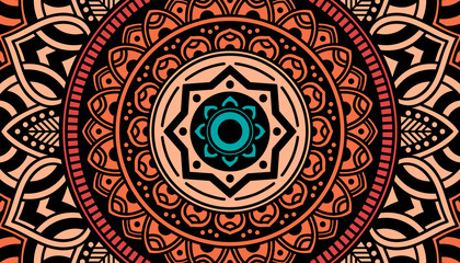 Ethnic Mandala Ornament. Arabic, Pakistan, Moroccan, Turkish, Indian, Spain motifs