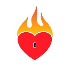 Love Fire Logo Design Element.