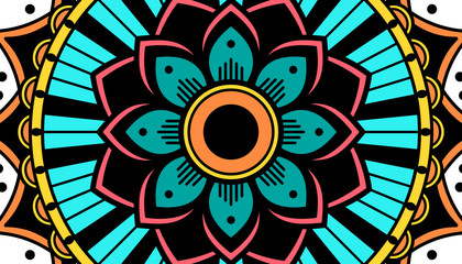 Ethnic Mandala Ornament. Arabic, Pakistan, Moroccan, Turkish, Indian, Spain motifs