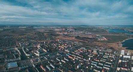 potash plant, around the surrounding area with the city