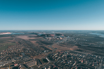 potash plant, around the surrounding area with the city