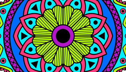 Ethnic Mandala Ornament. Arabic, Pakistan, Moroccan, Turkish, Indian, Spain motifs