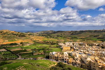 Gozi Island Landscape And Victoria City in Malta